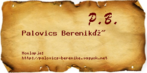 Palovics Bereniké névjegykártya
